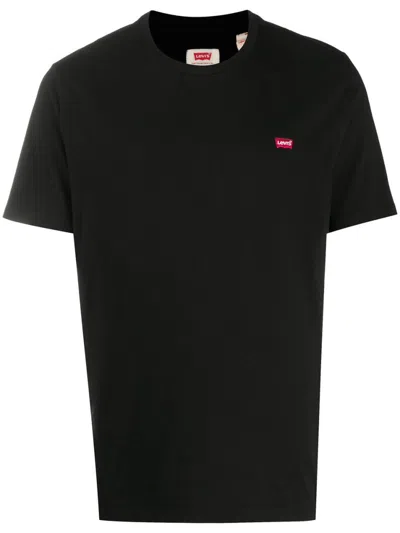 LEVI'S BLACK EMBROIDERED LOGO T-SHIRT