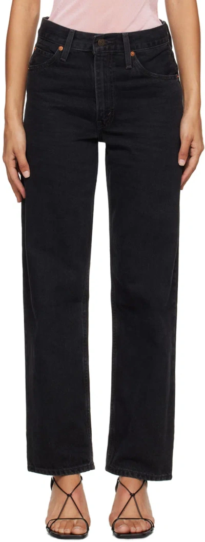 Levi's Black High-rise Dad Jeans In Rosie Posie