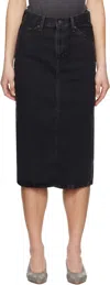 Levi's Black High Rise Slit Midi Skirt In Open Mind