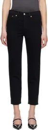 Levi's Black Wedgie Straight Fit Jeans In Black Sprout
