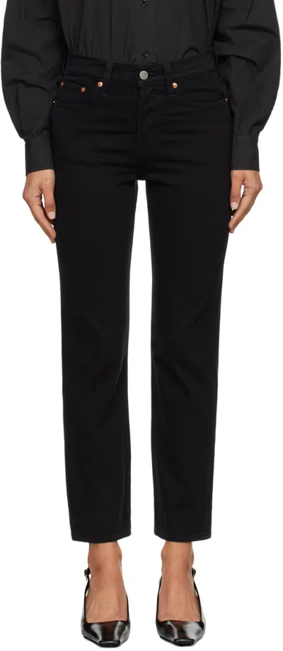Levi's Black Wedgie Straight Fit Jeans In Black Sprout