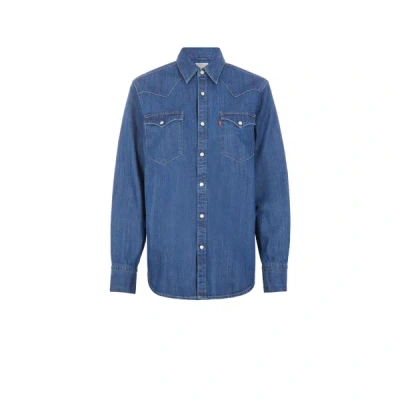 Levi's Bleached Denim Shirt In Blue