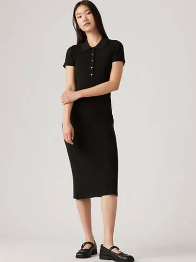 Levi's Blossom Ribbed Dress In Caviar
