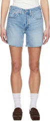 Levi's Blue 501 Original Fit Mid-thigh Lightweight Denim Shorts In Fun Flare