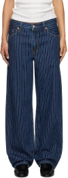 Levi's Levis Womens Partly Masked Lb Baggy Dad Striped Relaxed-fit Denim Jeans In Partly Masked Lb