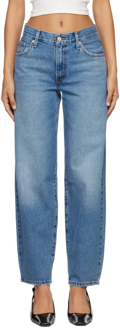 Levi's Blue Baggy Dad Jeans In Metaphor Mix