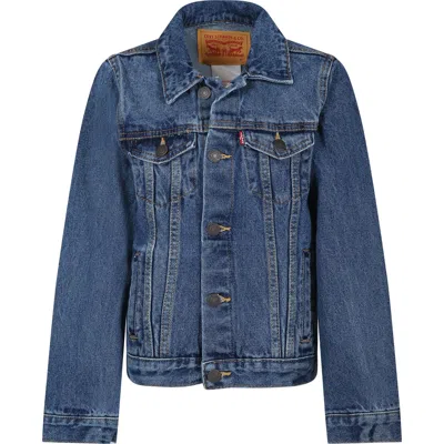 Levi's Kids' Blue Denim Jacket For Boy With Logo