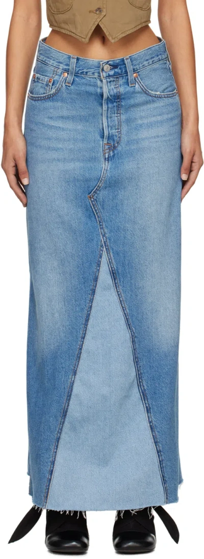 Levi's Blue Icon Denim Maxi Skirt In Own It