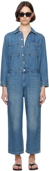 Levi's Blue Iconic Linen+ Denim Jumpsuit In Stop Flaxing