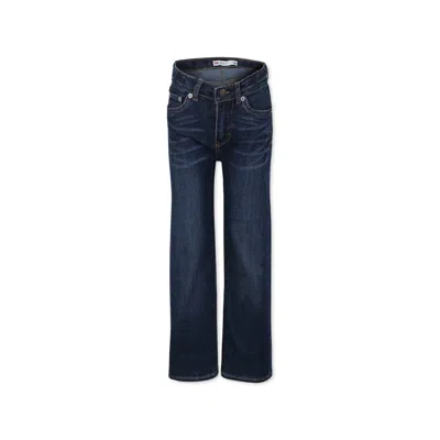 Levi's Kids' Blue Jeans For Girl With Logo In Denim
