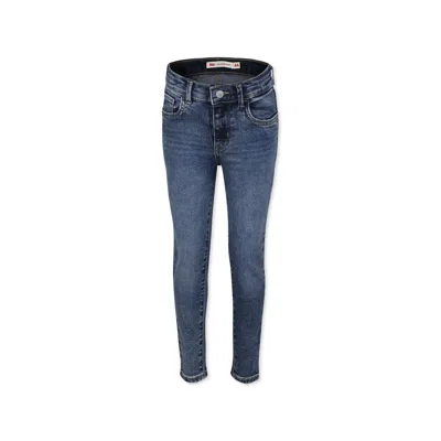 Levi's Kids' Blue Jeans For Girl With Logo In Denim