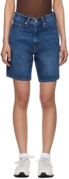 Levi's Blue Ribcage Bermuda Denim Shorts In Bringing The Basic