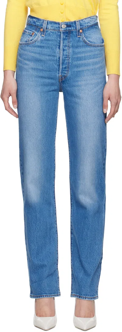 Levi's Blue Ribcage Full Length Jeans In Dance Around