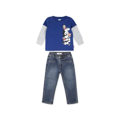 Levi's Blue Suit For Baby Boy With Logo