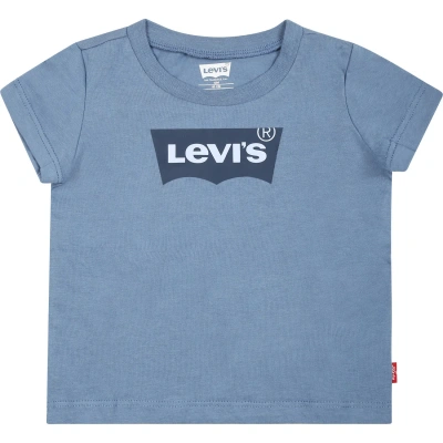Levi's Blue T-shirt For Babykids With Logo In Light Blue