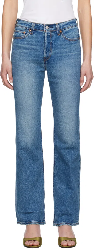 Levi's Blue Wedgie Bootcut Jeans In Fair Point