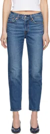 Levi's Blue Wedgie Straight Fit Jeans In Unstoppable Wear