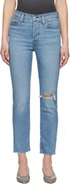 Levi's Blue Wedgie Straight Jeans In Night Sight