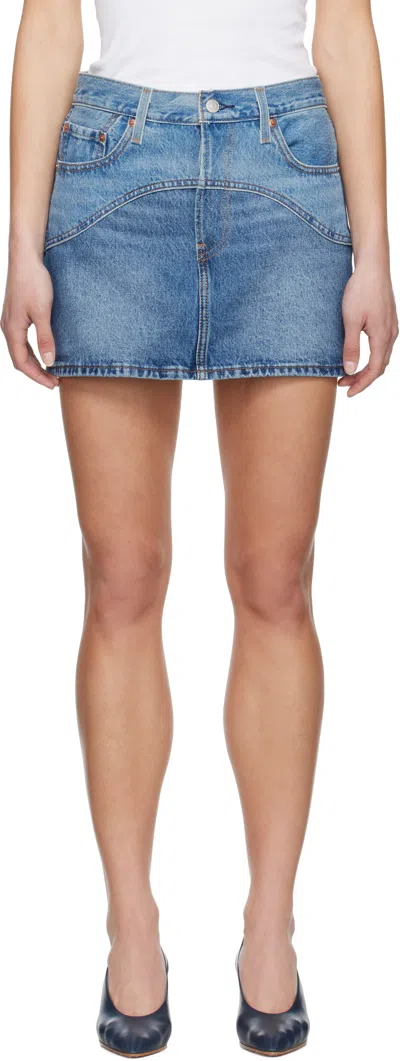 Levi's Blue Western Icon Denim Miniskirt In Ironic Iconic Skirt