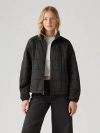 Shop Levi's Box Quilted Cotton Jacket In Charcoal