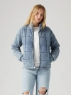 Levi's Box Quilted Cotton Jacket In Light Wash Denim