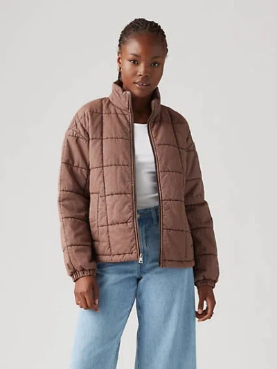 Levi's Box Quilted Cotton Jacket In Rose Taupe