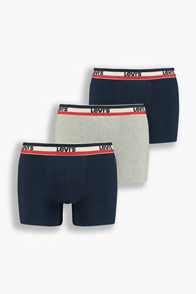 Levi's Boxer Brief 3 Pack In Blue