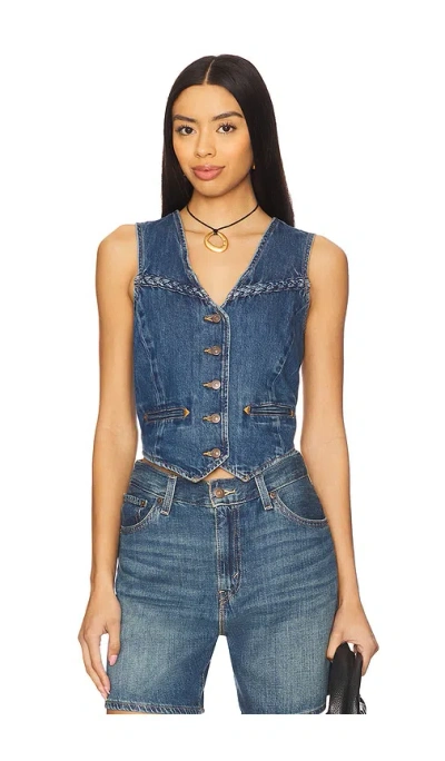 Levi's Braided Dark Wash Denim Vest Top In Big Yikes