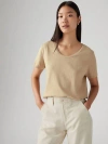 Levi's Bridget Cotton Linen Short Sleeve T-shirt In Brandy Stripe Egret