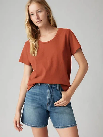 Levi's Bridget Cotton Linen Short Sleeve T-shirt In Picante
