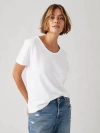 Levi's Bridget Cotton Linen Short Sleeve T-shirt In White