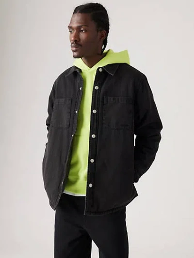 Levi's Bryant Padded Reversible Overshirt In Black Denim