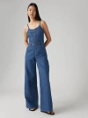 Levi's Bustier Dark Wash Zip-front Wide-leg Jumpsuit In Smashing