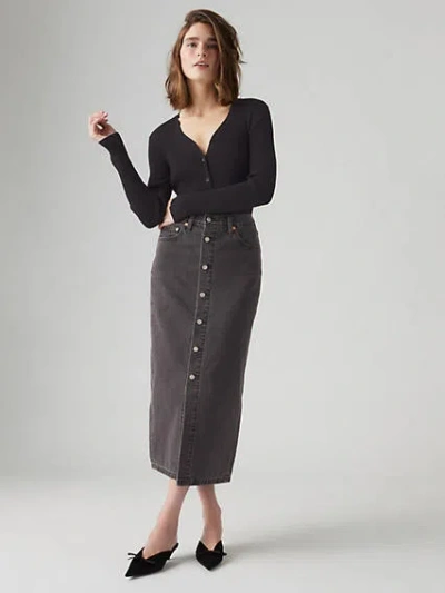 Levi's Button Midi Skirt In Can We Pretend