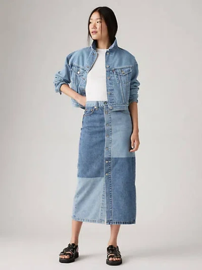 Levi's Button Midi Skirt In Clean Craft