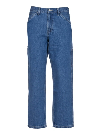 Levi's Button Straight Jeans In Mid Blue