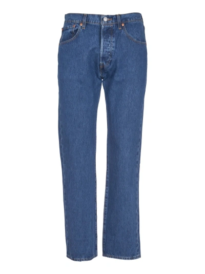 Levi's Buttoned Fitted Jeans In Mid Blue