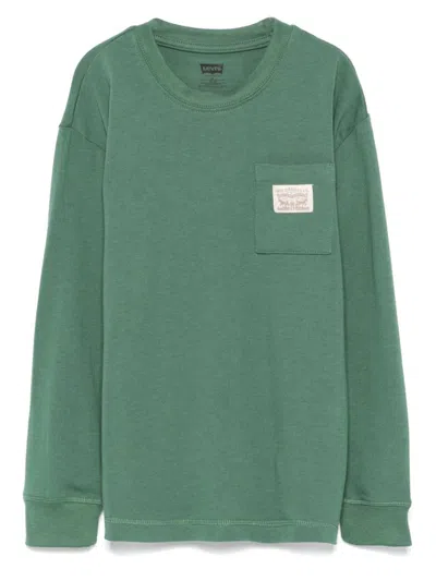 Levi's Kids' Chest-pocket T-shirt In Green