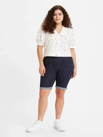 Levi's Classic Bermuda Women's Shorts 24 In Royal Rinse