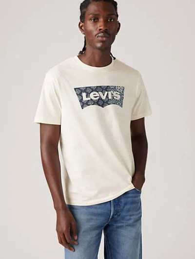 Levi's Graphic Crewneck T-shirt In White Bandana Fill