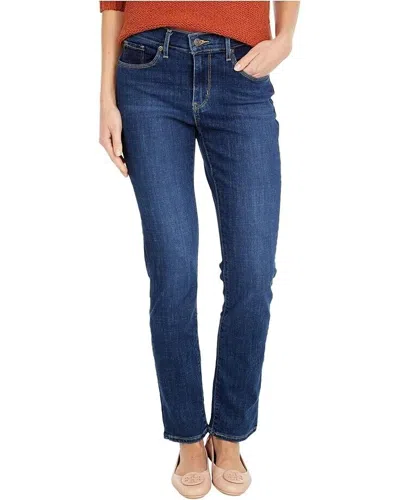 Levi's Classic Jeans Womens 16s Blue Denim Dark Wash Straight Leg Zip Fly Erk392 (blue,regular,16s)