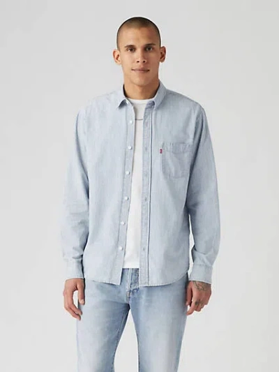 Levi's Classic One Pocket Standard Fit Shirt In Cinder Striped