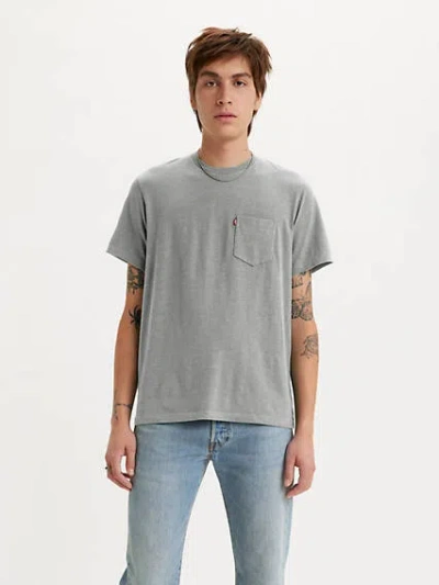 Levi's Classic Pocket T-shirt In Chisel Grey Heather Slub
