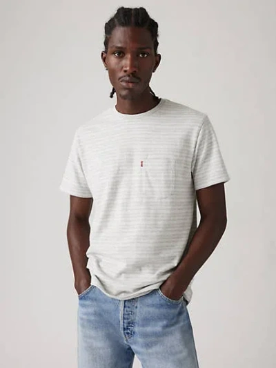 Levi's Classic Pocket T-shirt In Derby Stripe Marys Rose