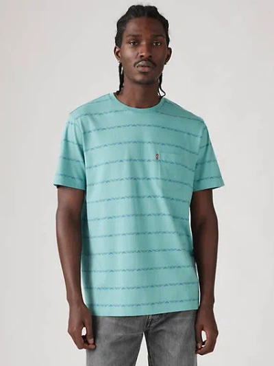 Levi's Classic Pocket T-shirt In Diamonde Stripe Bris