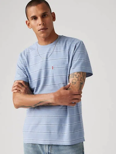 Levi's Classic Pocket T-shirt In Dino Stripe Cliff