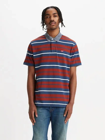 Levi's Classic Short-sleeve Rugby Shirt In Quinton Stripe Sargasso Sea