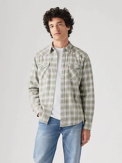 Levi's Classic Standard Fit Western Shirt Chambray In Casey Plaid Fondue Fudge