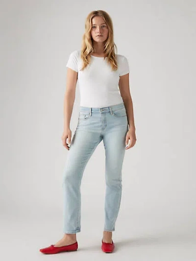 Levi's Classic Straight Fit Women's Jeans 8s In Indigo Destructed