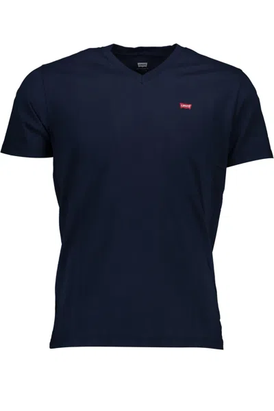 Levi's Classic V-neck Cotton Tee In Men's In Blue